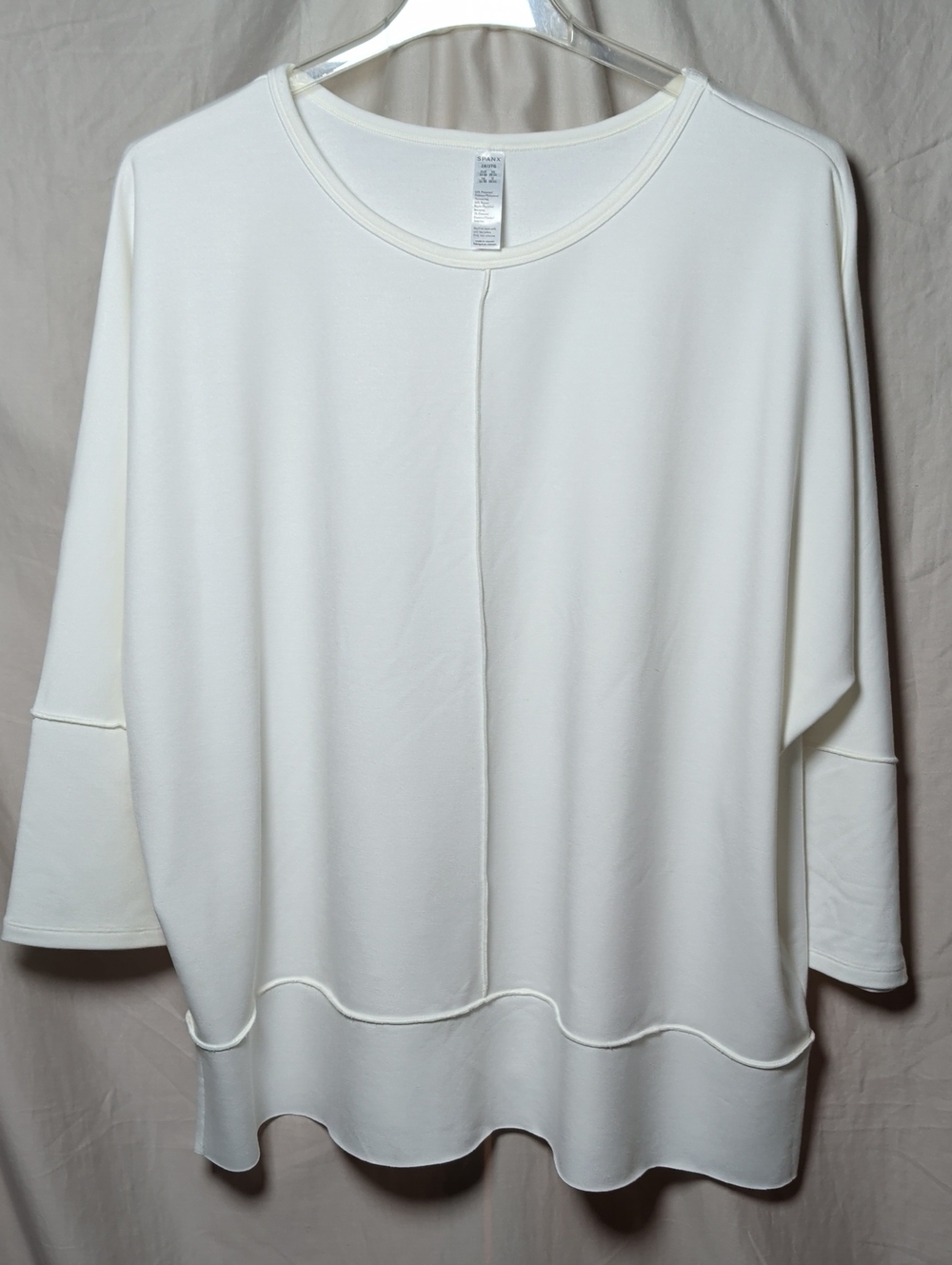 SPANX Cream Relaxed Seam-Detail Tunic Resort Shopping Active Wear